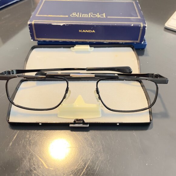 NEW SlimFold Kanda of Japan Folding Eyeglasses w/ Case in BLACK - Picture 7 of 10